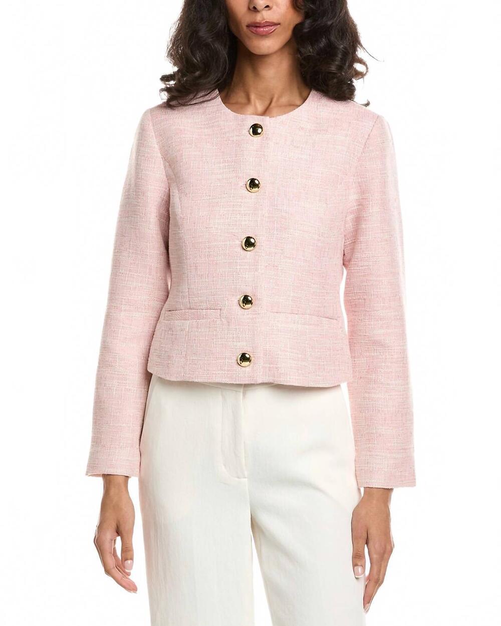 NEW SAIL TO SABLE button front jacket in blush